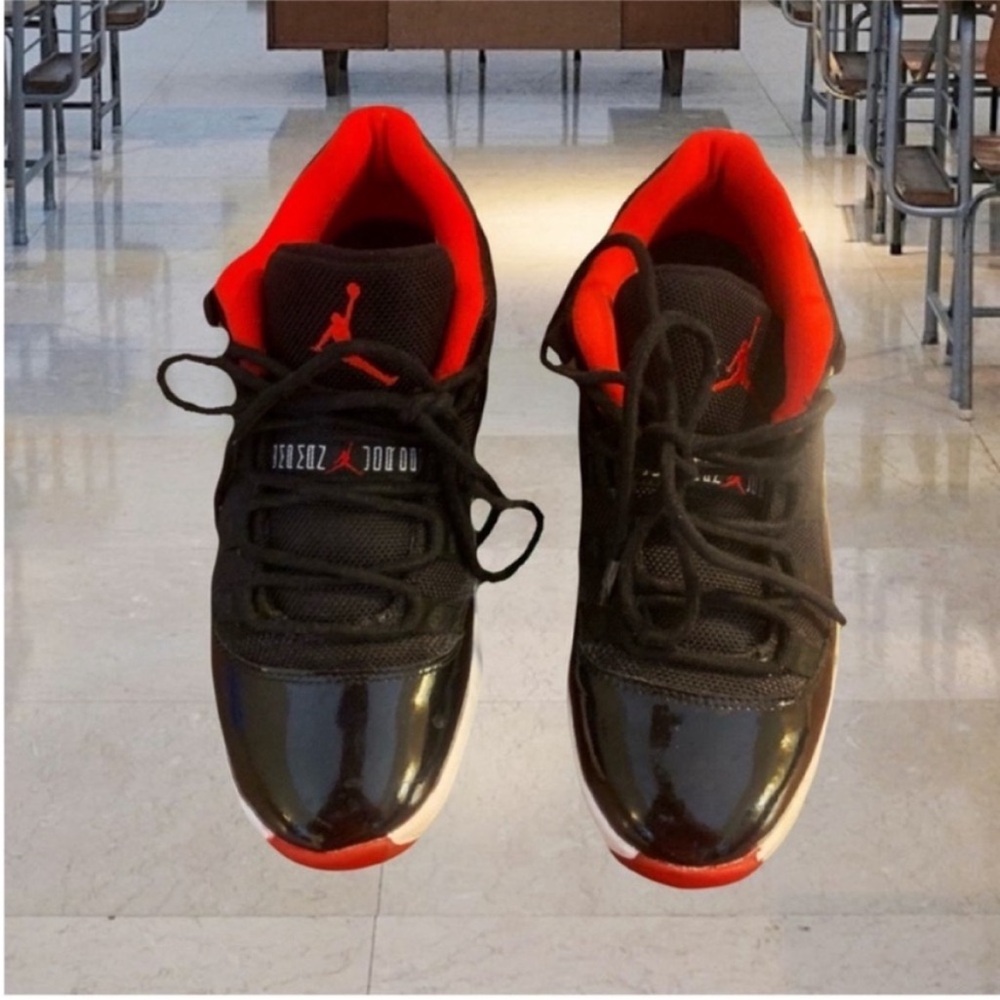 Jordan Retro 11 Low Black and Red Sneakers